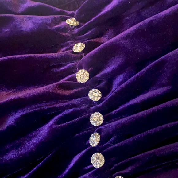 Zara Purple Velvet SET skirt And TOP NEW - Picture 4 of 5